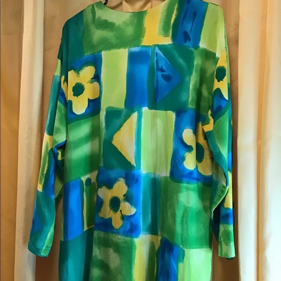 Hippie, Boho,Art, wearable art, Ruth Norman M multi art color blouse bohemian - Picture 3 of 4
